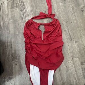 Stylish Red Women’s One Piece Swimsuit